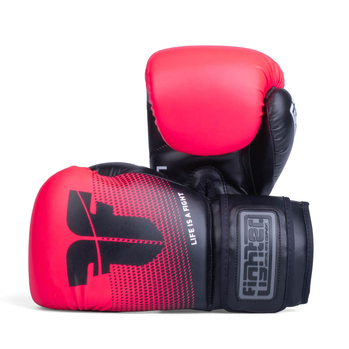 Guantes de boxeo Fighter Training PU - negro/rosa, FBG-TRP-003