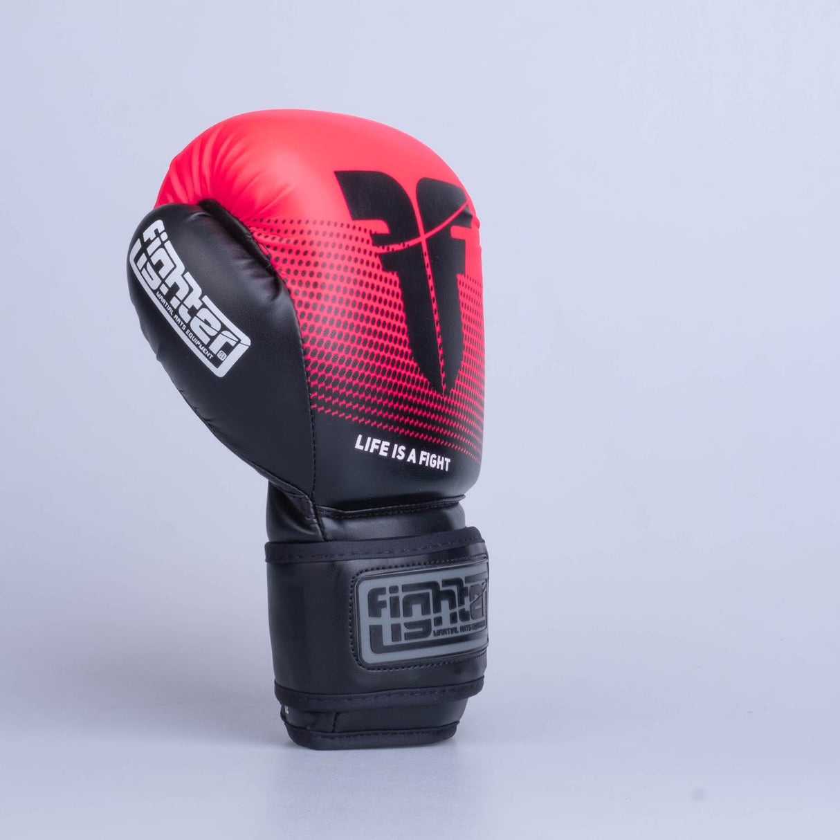 Guantes de boxeo Fighter Training PU - negro/rosa, FBG-TRP-003