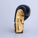 Fighter Boxing Gloves Training PU - black/gold, FBG-TRP-001