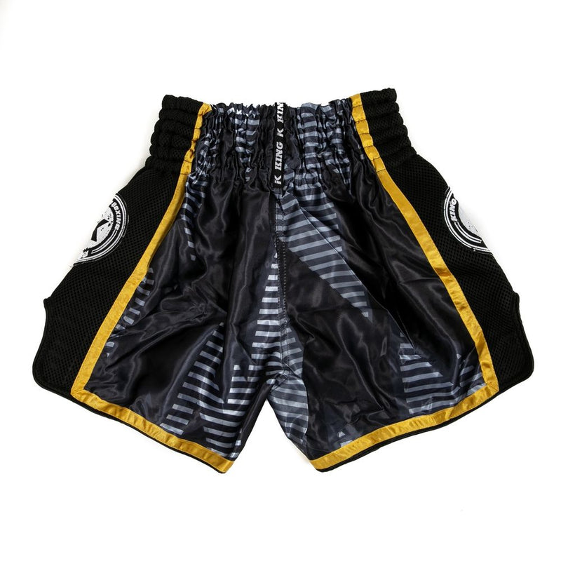 Pantalones cortos King Classic Muay Thai, color negro y dorado, KPB STADIUM 1