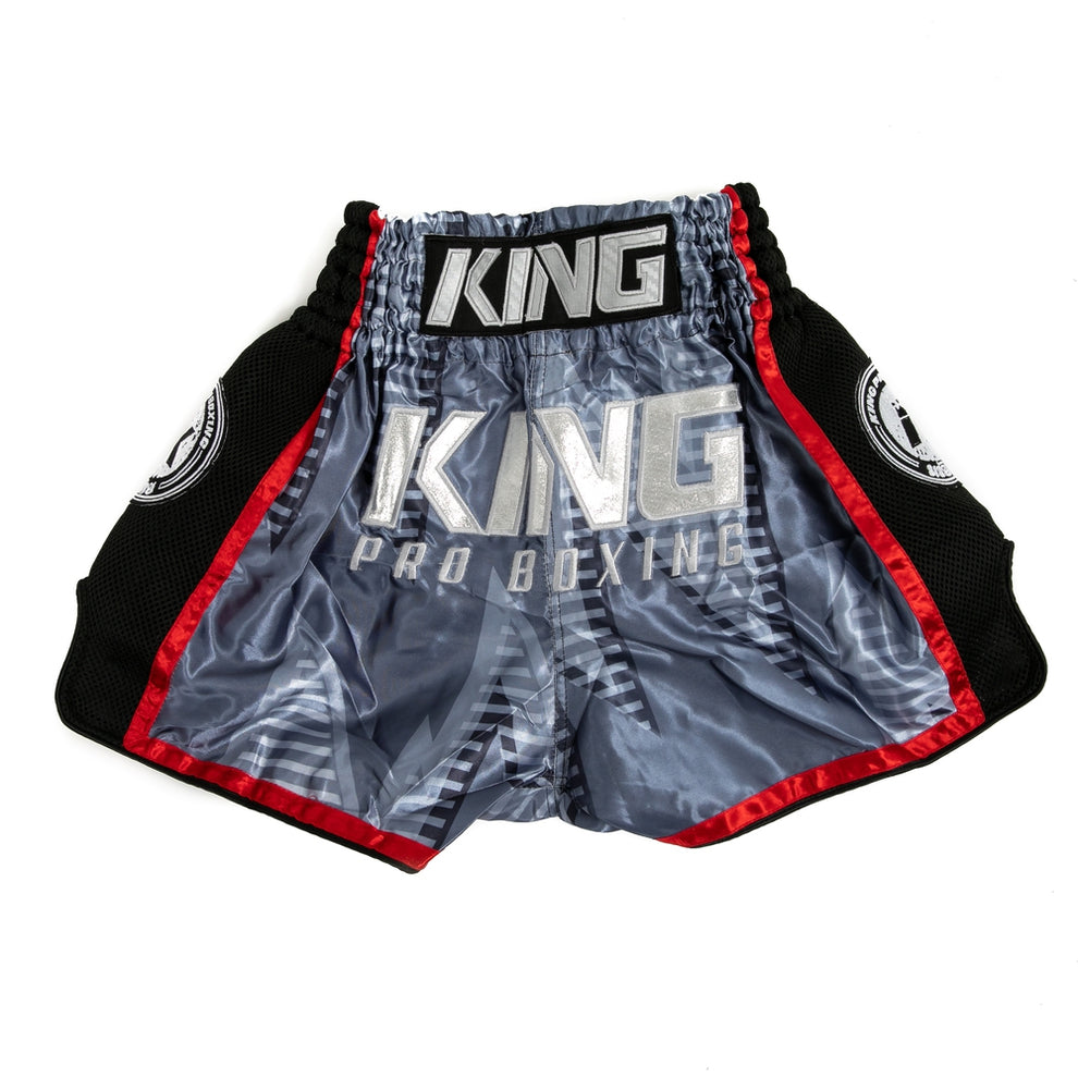 King Classic Muay Thai Shorts - black/gray/red, KPB STADIUM 2