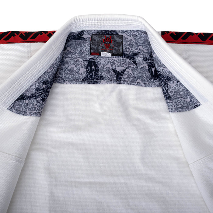 Uniforme de luchador BJJ Samurai - blanco, BJJBW-N03