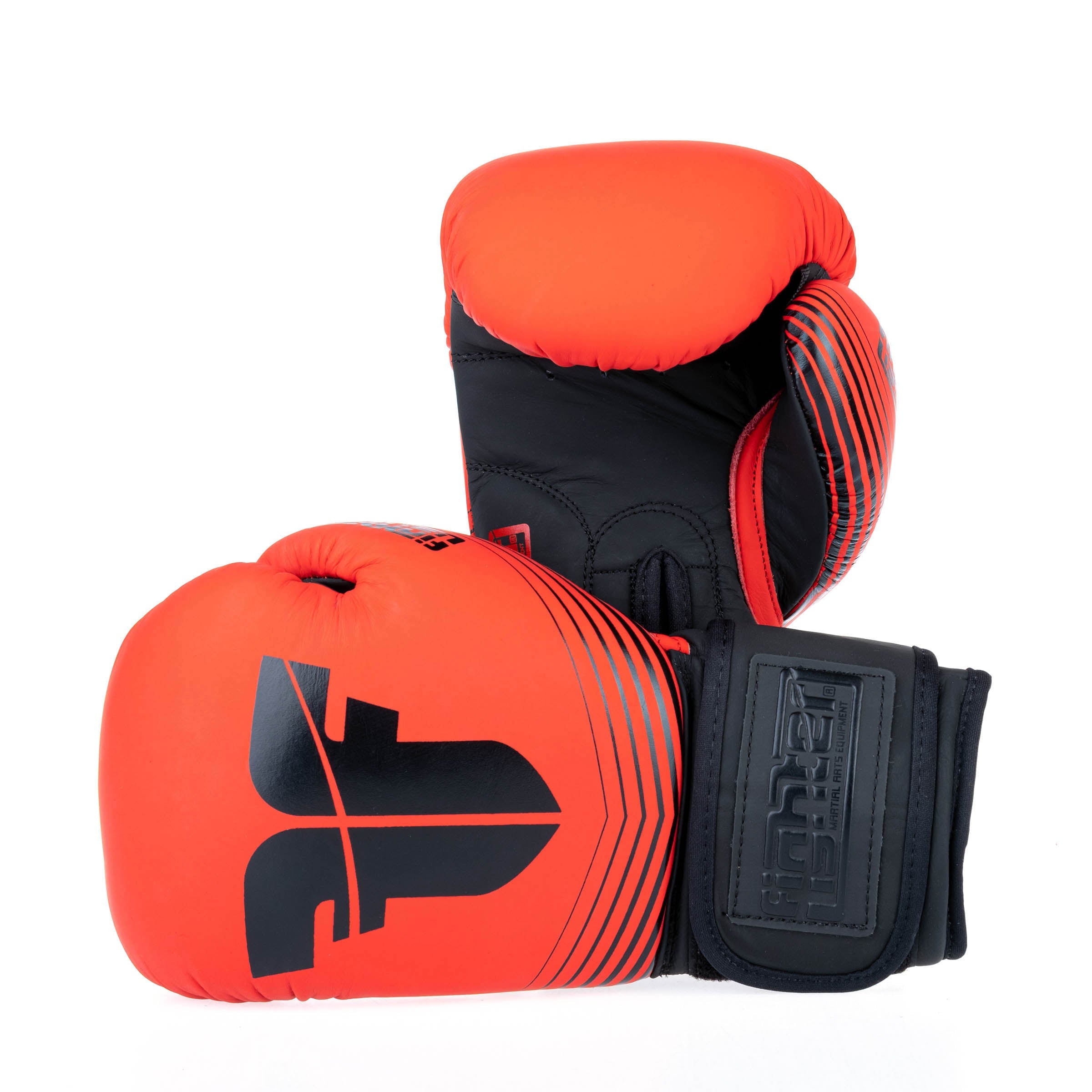 Fighter Boxing Gloves Split Stripes Red Black Red Black 12 oz