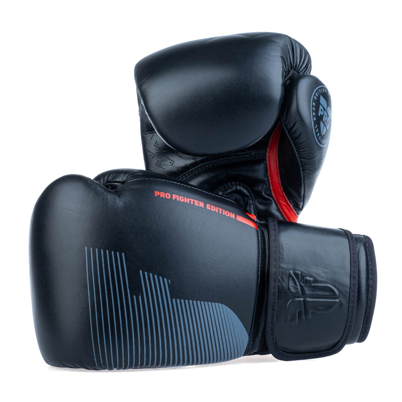 Guantes de boxeo Fighter Pro, color negro, FBG-PRO-002