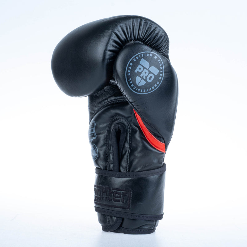 Guantes de boxeo Fighter Pro, color negro, FBG-PRO-002