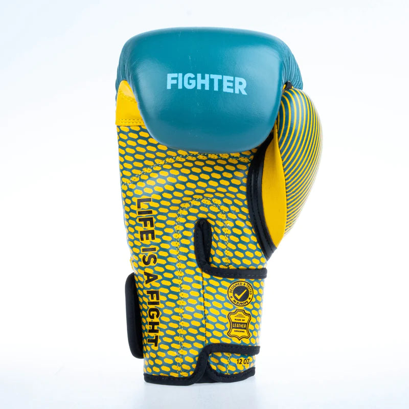 Guantes de boxeo de entrenamiento Fighter - azul/amarillo, FBG-TRN-003