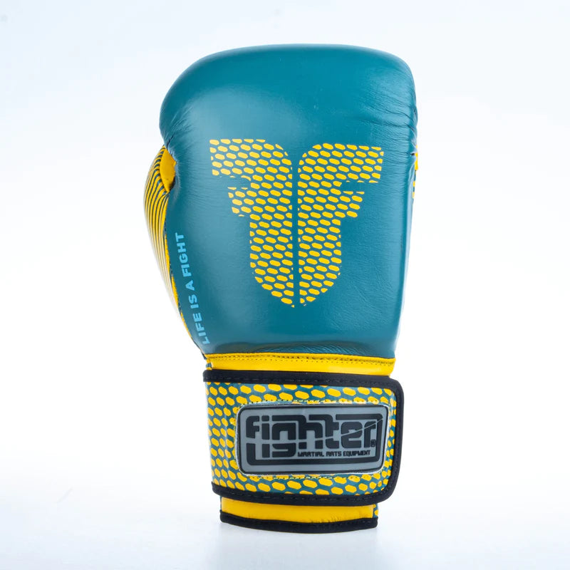 Guantes de boxeo de entrenamiento Fighter - azul/amarillo, FBG-TRN-003