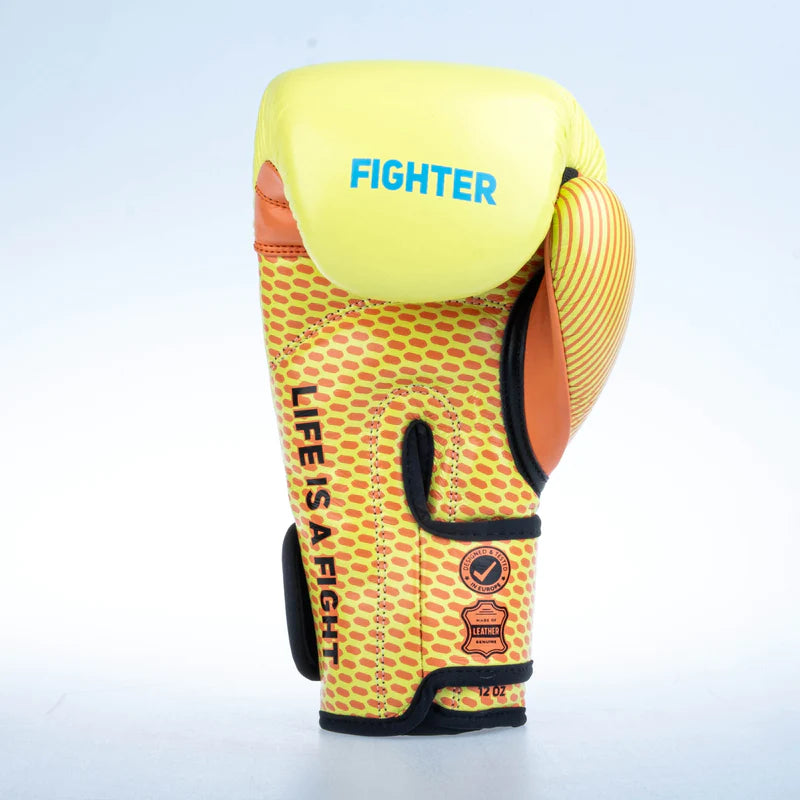 Guantes de boxeo de entrenamiento para luchadores, color amarillo/naranja, FBG-TRN-004