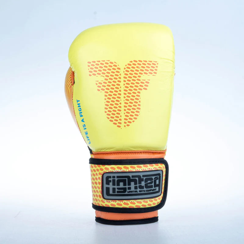 Guantes de boxeo de entrenamiento para luchadores, color amarillo/naranja, FBG-TRN-004