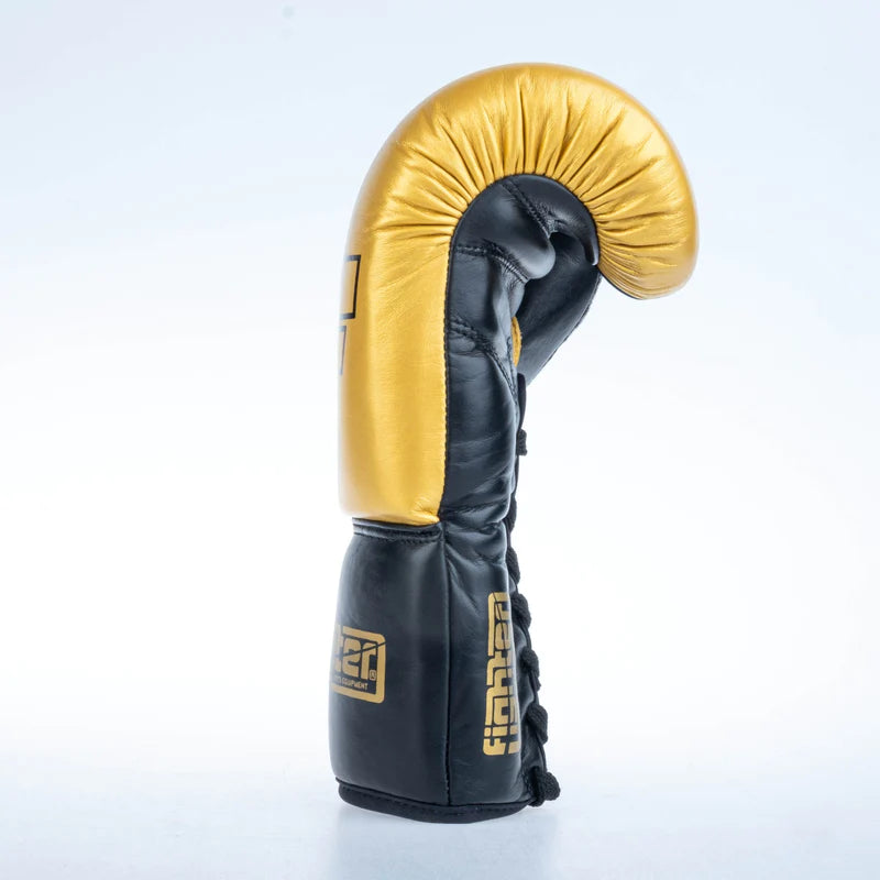 Guantes de boxeo de competición Fighter - negro/dorado, FBGF-002GL