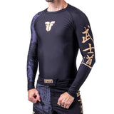 Camiseta Rashguard Fighter de manga larga, color negro, FRG-02