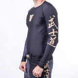 Camiseta Rashguard Fighter de manga larga, color negro, FRG-02