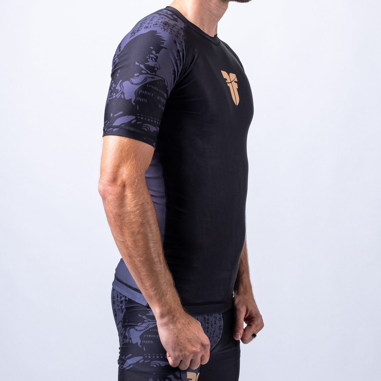 Fighter Rashguard Samurai Short Sleeve - black/gold, FRSG-SAM-01-SS