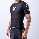 Camiseta Rashguard Fighter de manga larga, color negro, FRG-02