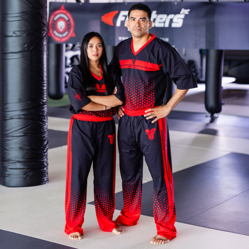 Uniforme de luchador profesional - rojo/negro