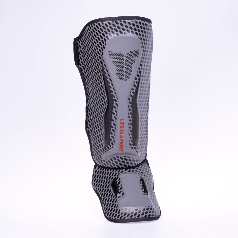 Fighter Shinguards Thai Ergo - grey/black/red, FSG-004ND3