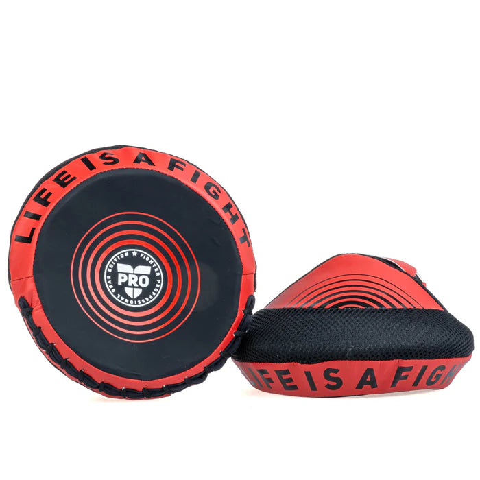 Fighter Round Shield Pro Small - black/red, FSMPR-001-RB