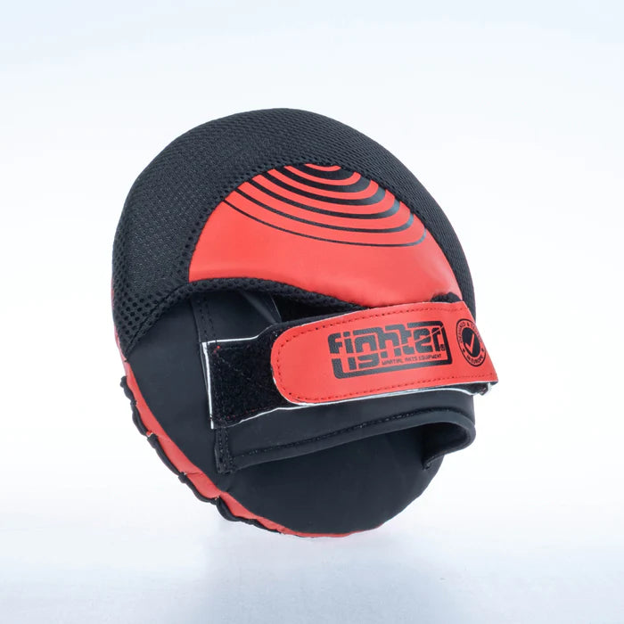 Escudo protector redondo Fighter Pro pequeño, negro y rojo, FSMPR-001-RB