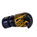 TOP TEN Glossy Black/Gold Prism Pointfighter Open-Hand Gloves