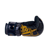 TOP TEN Glossy Black/Gold Prism Pointfighter Open-Hand Gloves