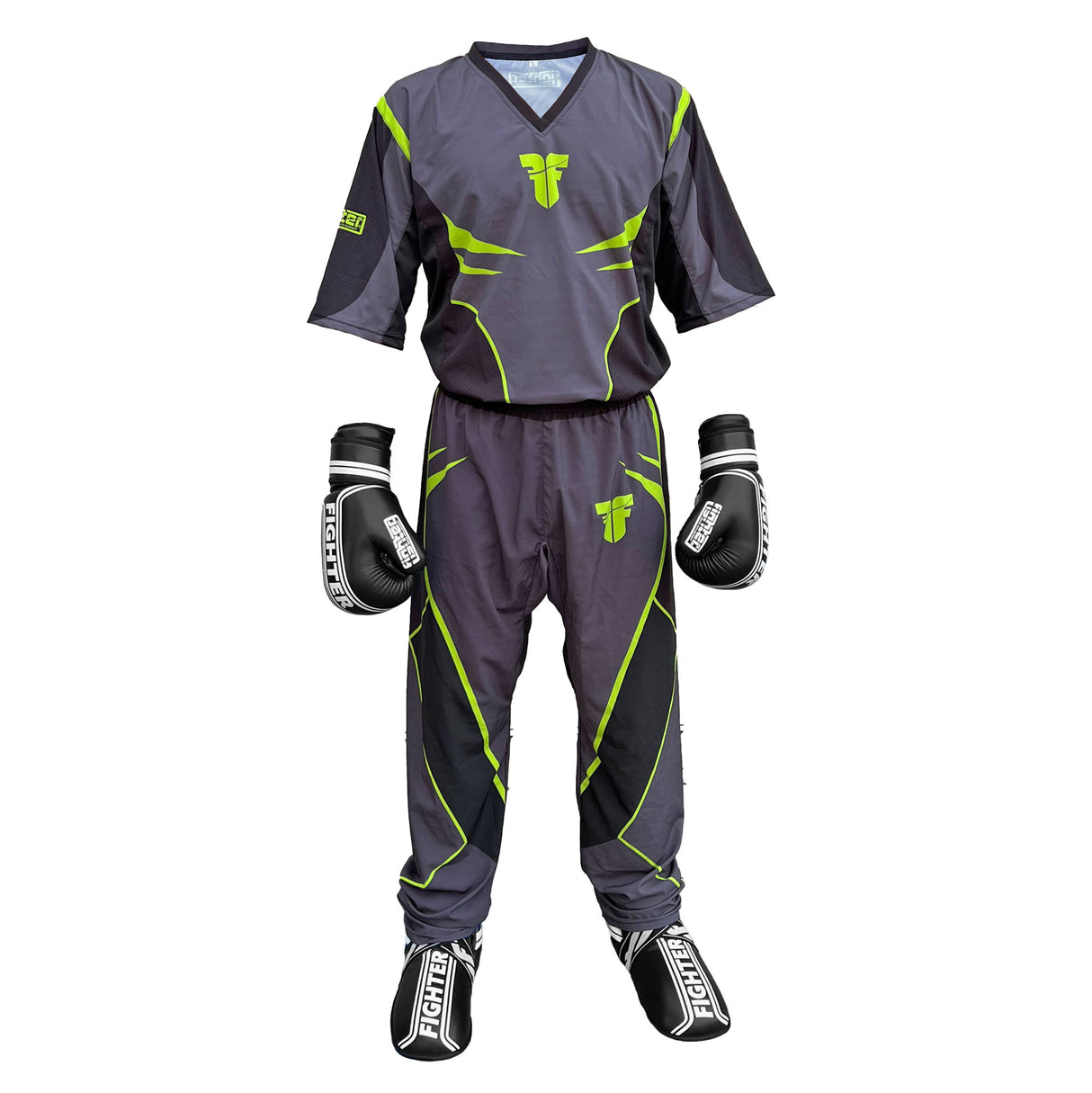 Uniforme de luchador - negro/verde neón