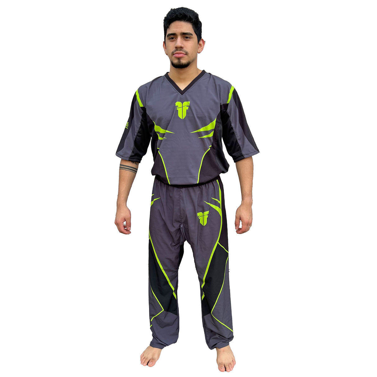 Uniforme de luchador - negro/verde neón