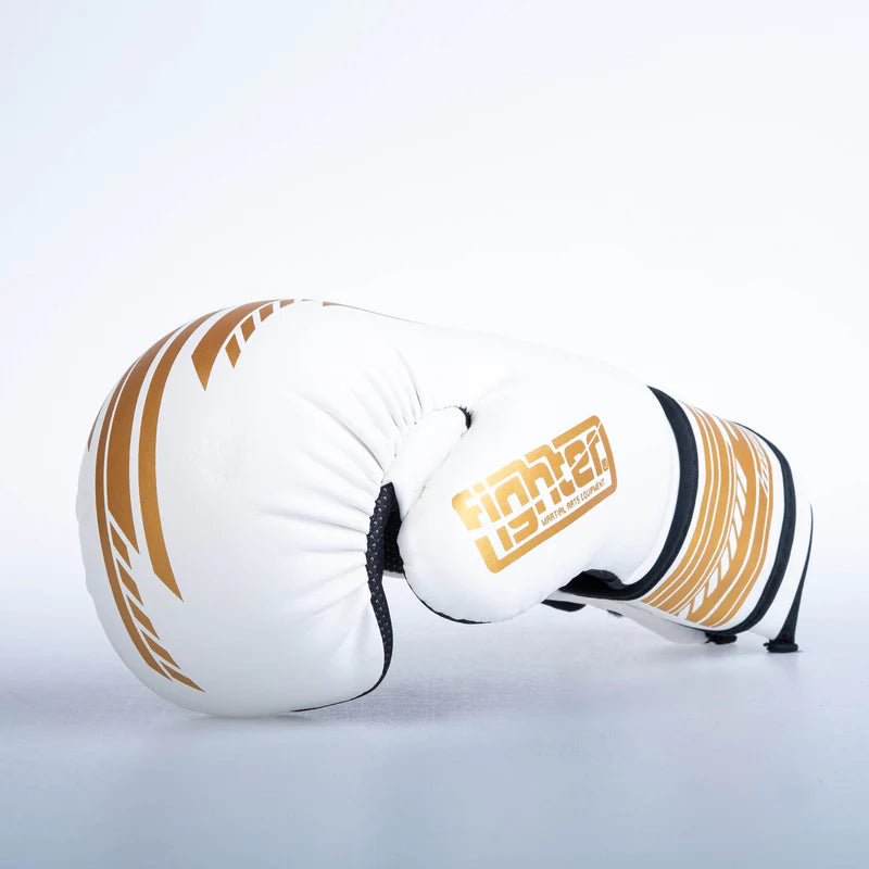 Guantes abiertos de combate Quick - Edición SGP - blanco/dorado