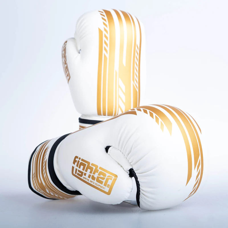 Guantes abiertos de combate Quick - Edición SGP - blanco/dorado