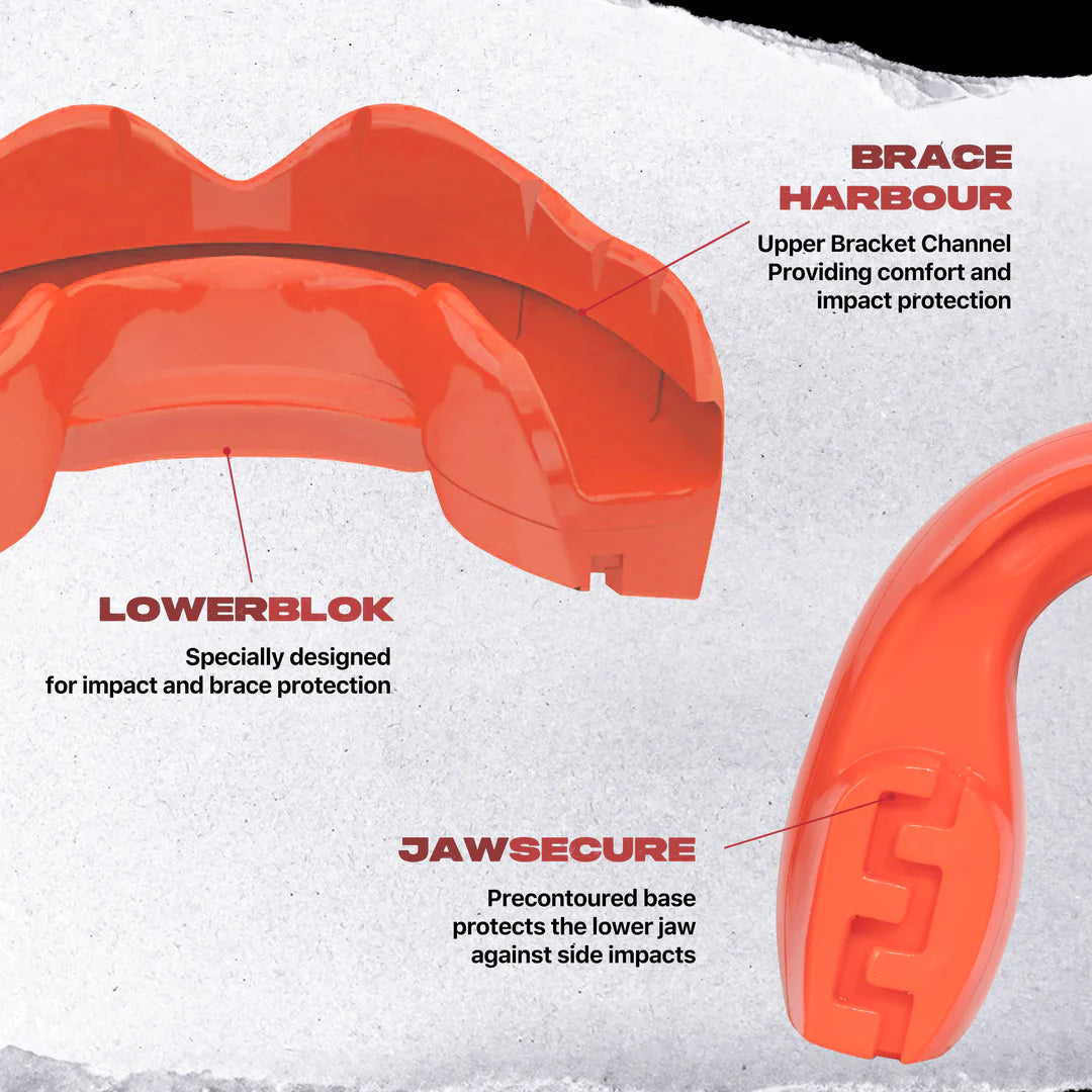 SafeJawz Ortho Series Mouthguard for Braces - Red