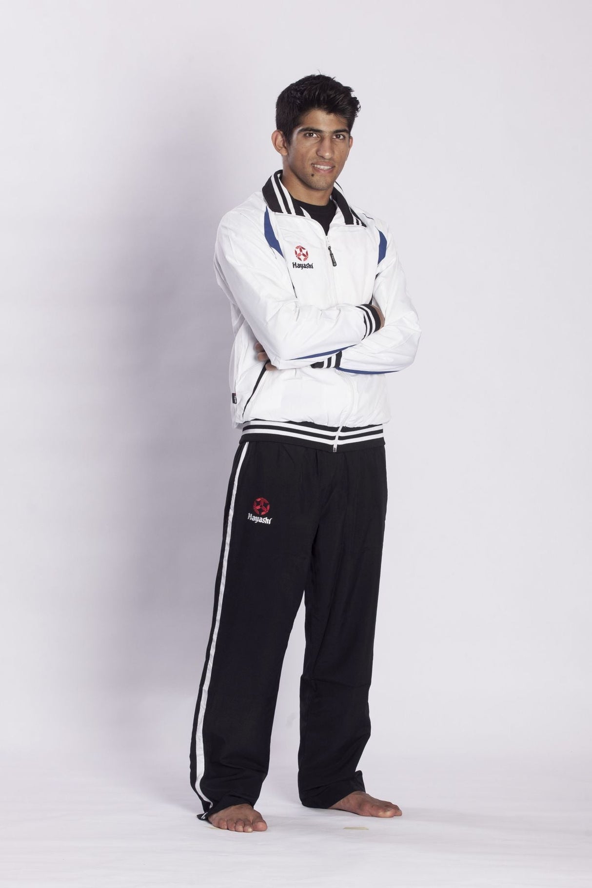 Hayashi Polyester Tracksuit - white/blue/black