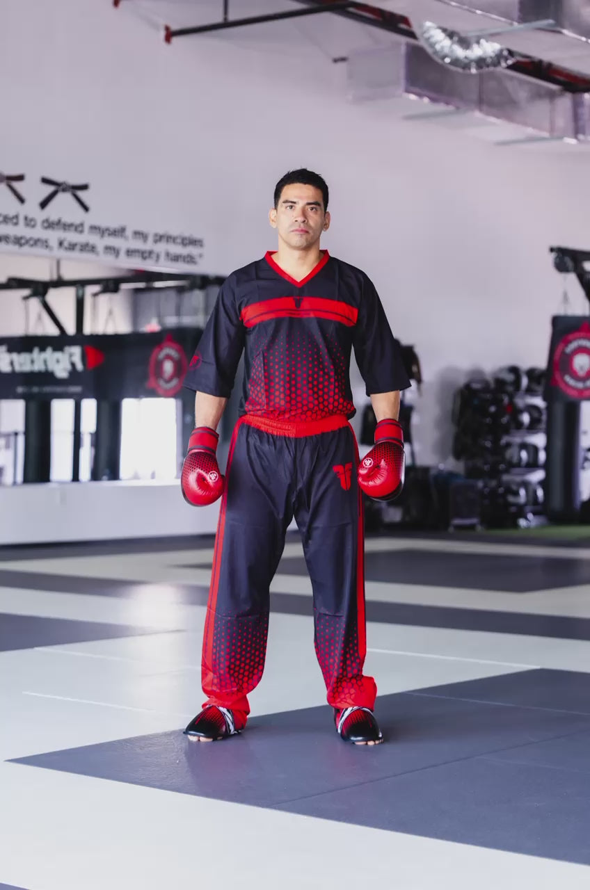 Uniforme de luchador profesional - rojo/negro