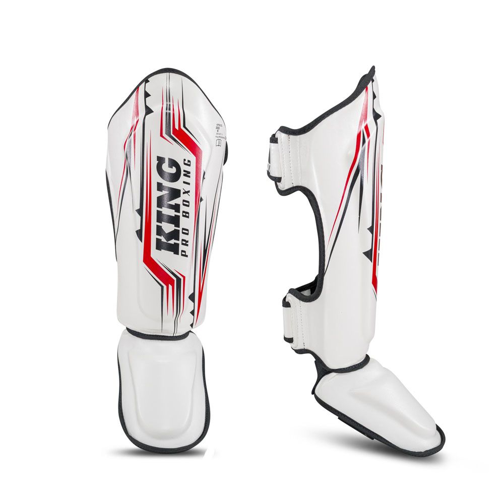 Espinilleras de boxeo King Pro Spartan 2, color blanco, KPB/SG SPARTAN 2