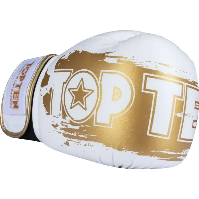 TOP TEN Guantes de boxeo Power Ink Golden Star - blanco/dorado