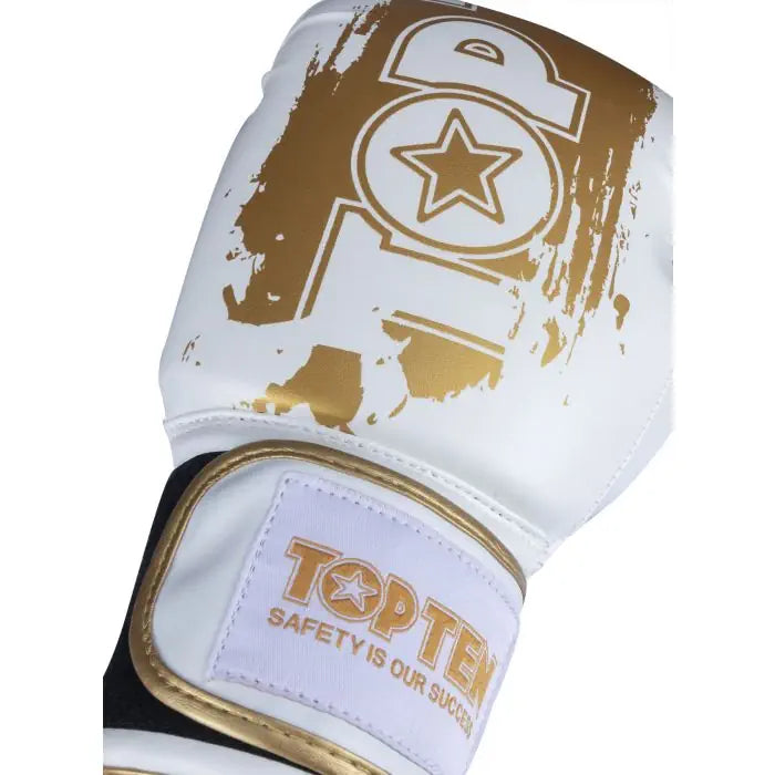 TOP TEN Guantes de boxeo Power Ink Golden Star - blanco/dorado