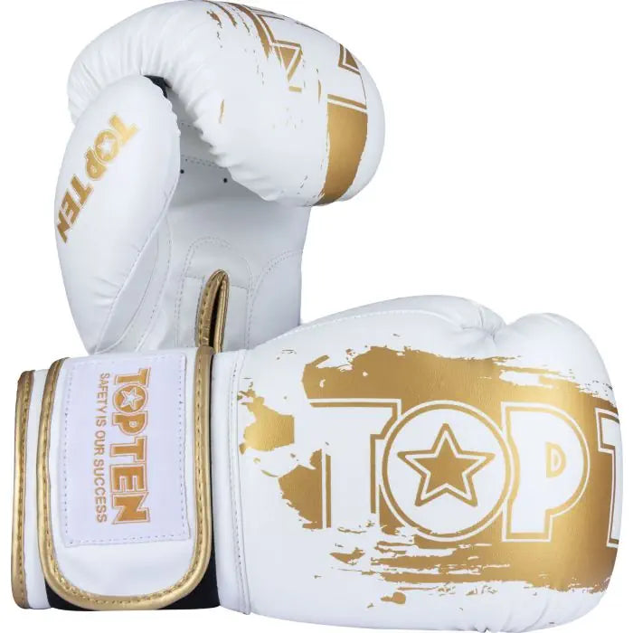 TOP TEN Boxing gloves Power Ink Golden Star - white/gold