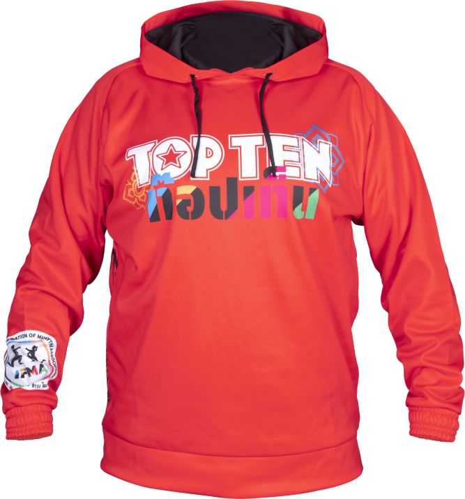 Sudadera con capucha Top Ten “Wai Khru” - Rojo