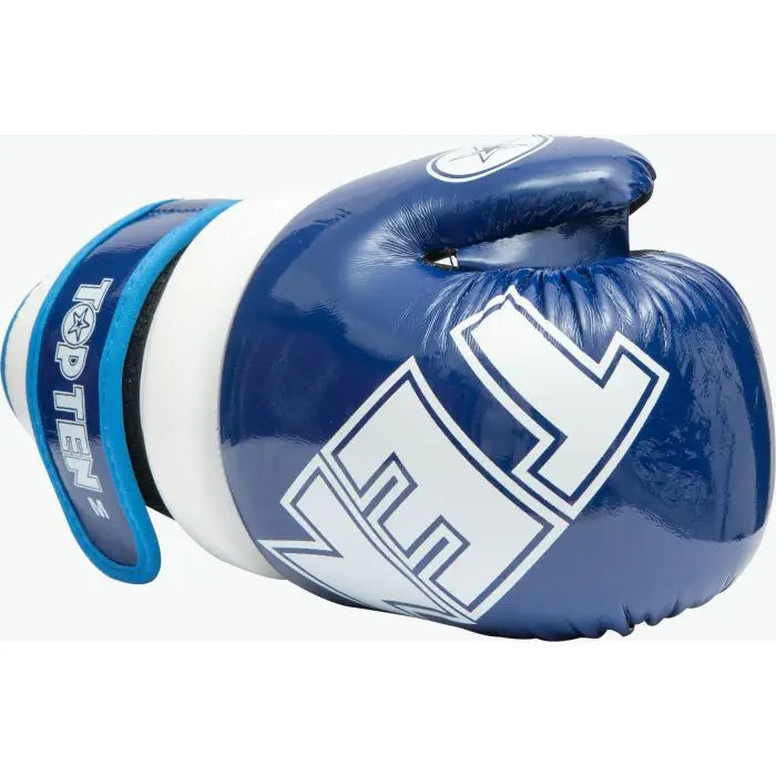 Guantes de mano abierta Pointfighter de color azul brillante y blanco de WAKO TOP TEN, 21656-6