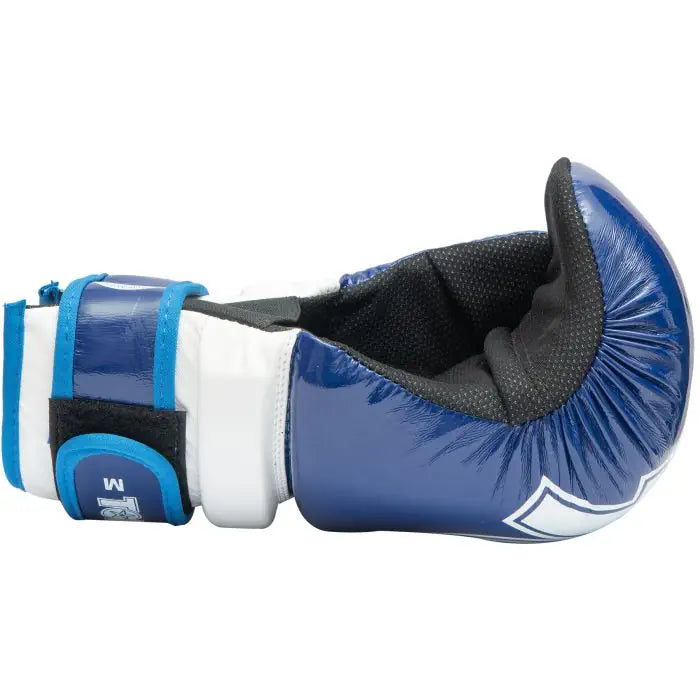 Guantes de mano abierta Pointfighter de color azul brillante y blanco de WAKO TOP TEN, 21656-6