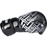 TOP TEN Glossy Black/White Prism Pointfighter Open-Hand Gloves