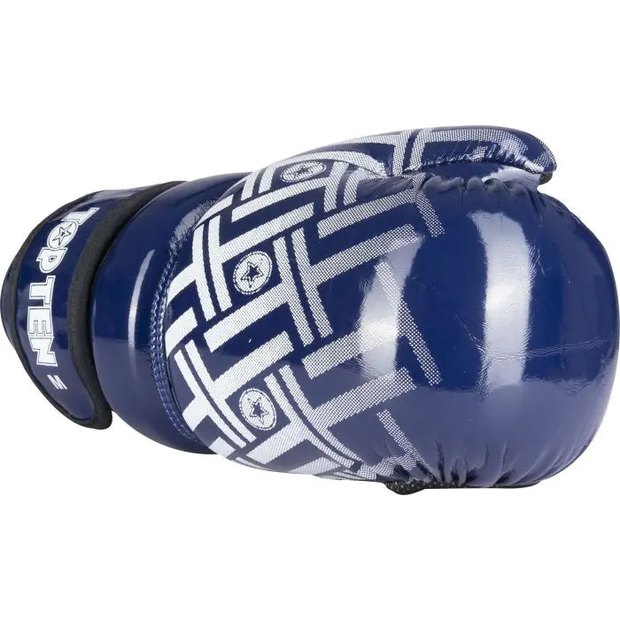 TOP TEN Glossy Blue/White Prism Pointfighter Open-Hand Gloves