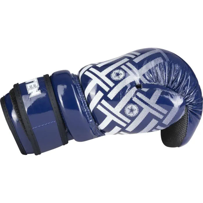 TOP TEN Glossy Blue/White Prism Pointfighter Open-Hand Gloves