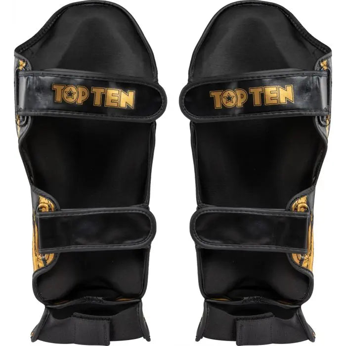 Top Ten Shin and Instep Guard “Power Ink" - gold/black