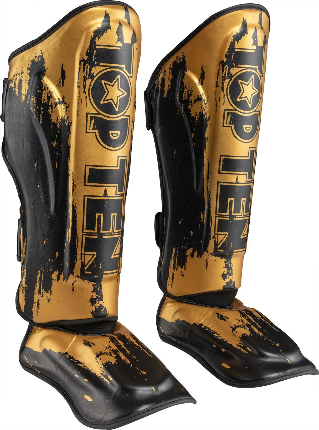 Top Ten Shin and Instep Guard “Power Ink" - gold/black