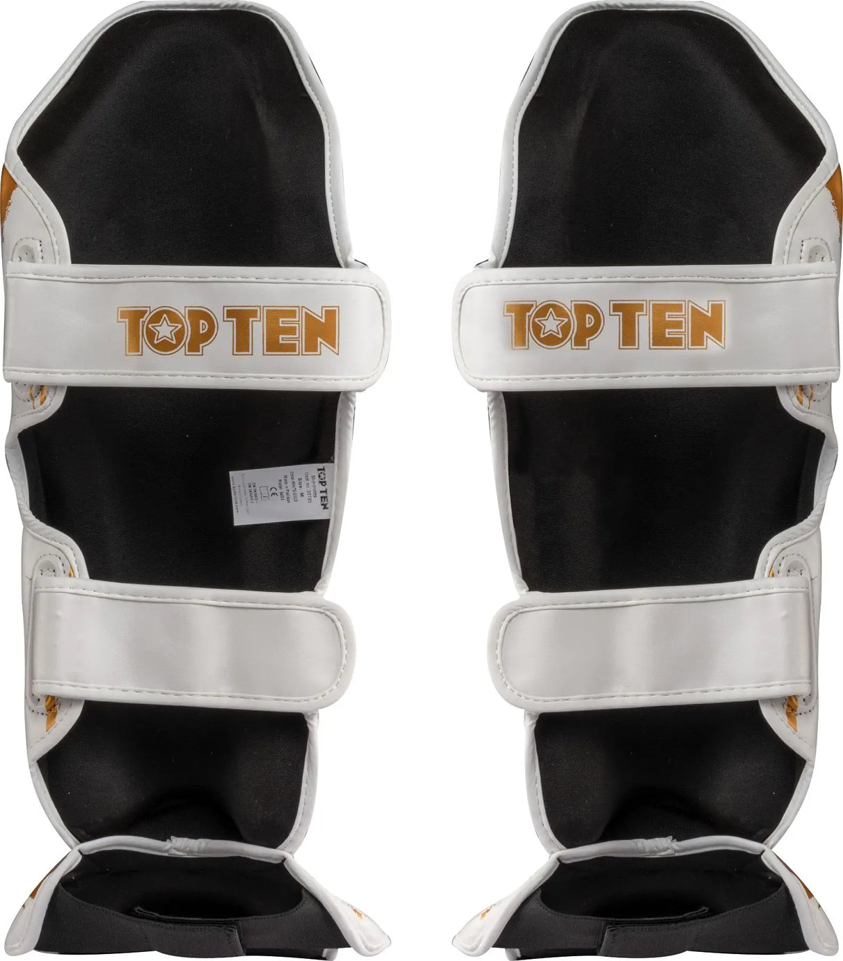 Top Ten Shin and Instep Guard “Power Ink" - white/gold