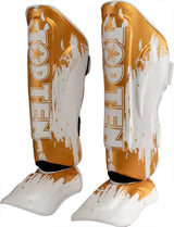 Top Ten Shin and Instep Guard “Power Ink" - white/gold