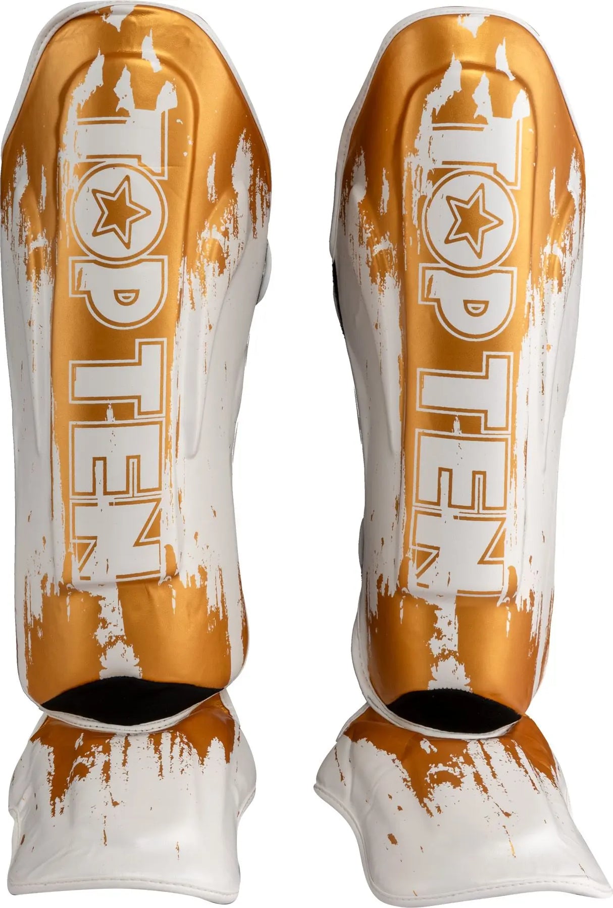 Top Ten Shin and Instep Guard “Power Ink" - white/gold