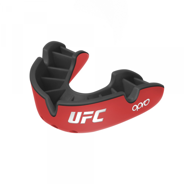 Protector bucal OPRO UFC SILVER rojo/negro