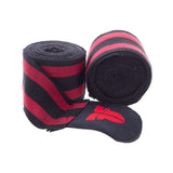 Fighter Black/Red striped Polycotton Handwraps, BAND F RED