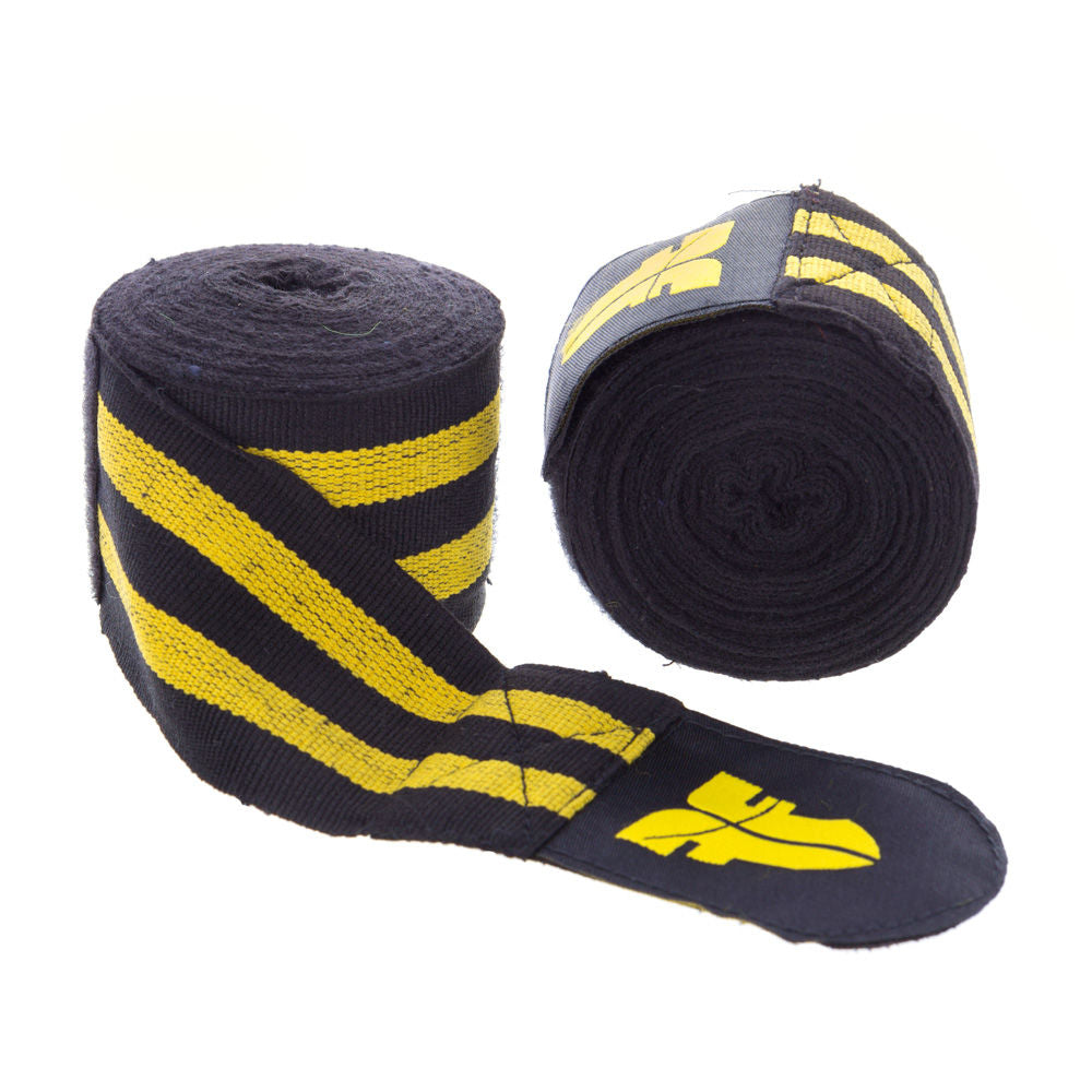 Vendas de polialgodón con rayas negras y amarillas de Fighter, BAND F YELLOW