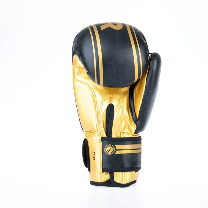 Guantes de boxeo Fighter Basic Stripe - negro/dorado